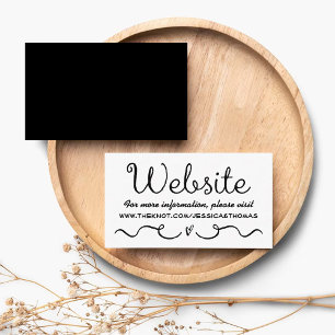 Informações Cartão de Site de Casamento Preto e Branco moder