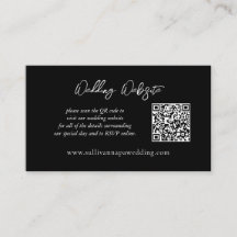 Cartão de Site de Casamento Preto e Branco Moderno