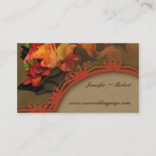 Informações Cartão de site de Casamento Rose Bouquet Fall