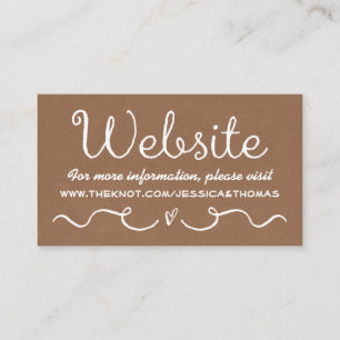 Informações Cartão de Site de Casamento   Rustic Country Kraft