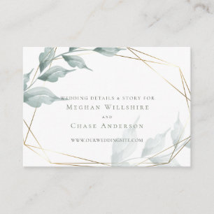 Informações Cartão de Site de Casamento   Verde-Cinzento Verde