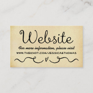 Informações Cartão de Site de Casamento   Vintage Antiquado