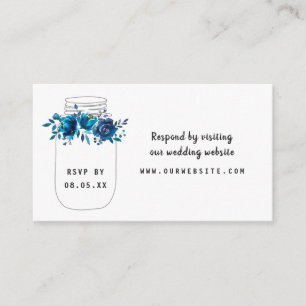 Informações Cartão de site de RSVP do jarro de pedreiro floral