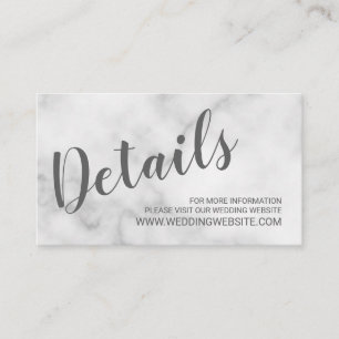 Informações Cartão de Sítio Web Clássico Elegante White Marble