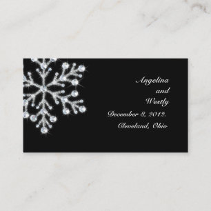 Informações Cartão de Sítio Web de Casamento com Floco de Neve