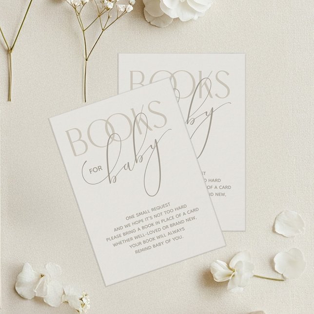 Informações Cartão de Solicitação de Livro Neutro Cremoso (Neutral Books for Baby Enclosure Card)