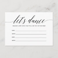 Cartão de Solicitação de Música Let's Dance