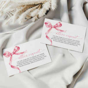 Informações Cartão de Solicitação de Roupas com Laço Rosa