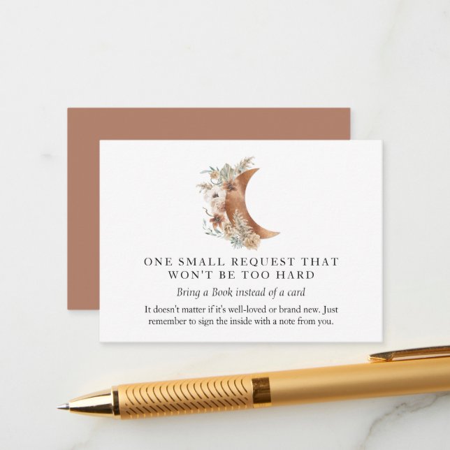 Informações Cartão de Solicitação do Livro da Lua Boho Terraco (Frente/Verso In Situ)