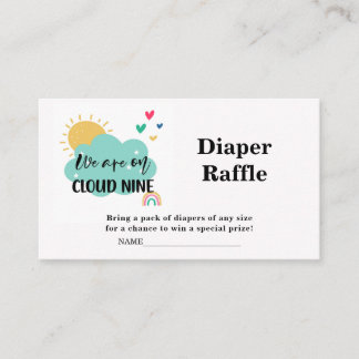 Informações Cartão de Sorteio de Fraldas Cloud Nine para Chá d
