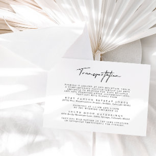 Informações Cartão de Transporte para Casamento Simples em Pre