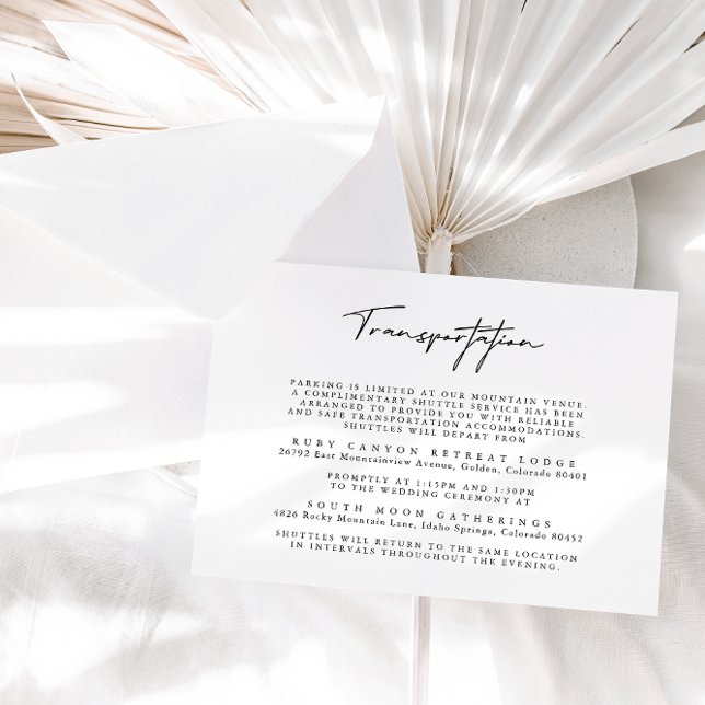 Informações Cartão de Transporte para Casamento Simples em Pre (Criador carregado)