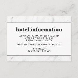 Informações Cartão de Viagem do Hotel Marble Black & White Wed