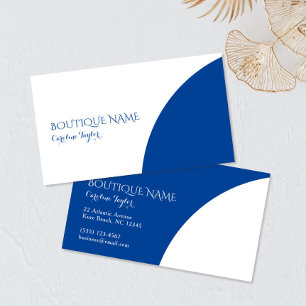 Informações Cartão de Visita Azul Escuro Simple Colorblock Bou