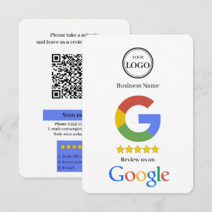 Informações Cartão de Visita com Link de QR Code para Avaliaçã