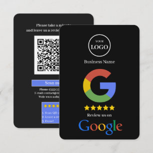 Informações Cartão de Visita com Link de QR Code para Review d