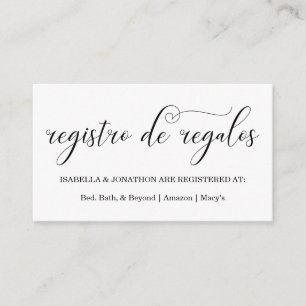 Informações Cartão de Visita do Registro Espanhol