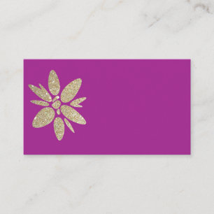 Informações Cartão de visita RSVP Roxo com brilho dourado