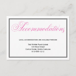 Informações Cartão Detalhado de Alojamentos de Casamento de Sc