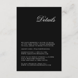 Informações Cartão Detalhado de Casamento de Script Minimalist