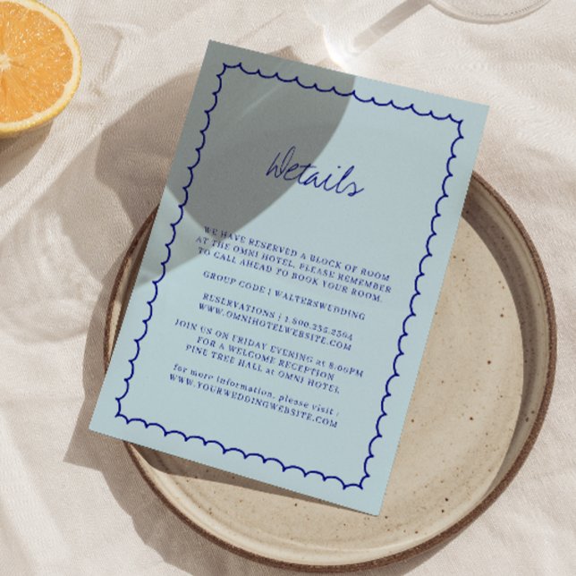 Informações Cartão Detalhado de Casamento Moderno Desenhado à  (Criador carregado)