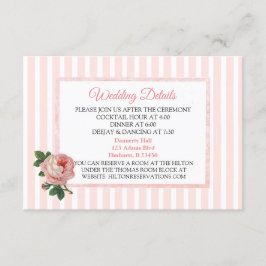 Informações Cartão Detalhado de Casamento Rosa Rosa Rosa Vinta