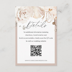 Informações Cartão detalhado de código QR do casamento de jard