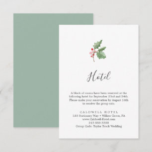 Informações Cartão do Hotel Greenery e Berry de Natal