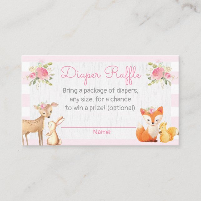 Informações Cartão do Raffle da fralda do chá de fraldas do (Frente)