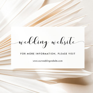 Informações Cartão do site de casamento branco e preto