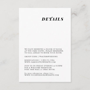 Informações Cartão elegante de casamento minimalista