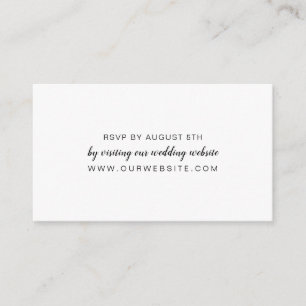 Informações Cartão em linha wedding branco de RSVP