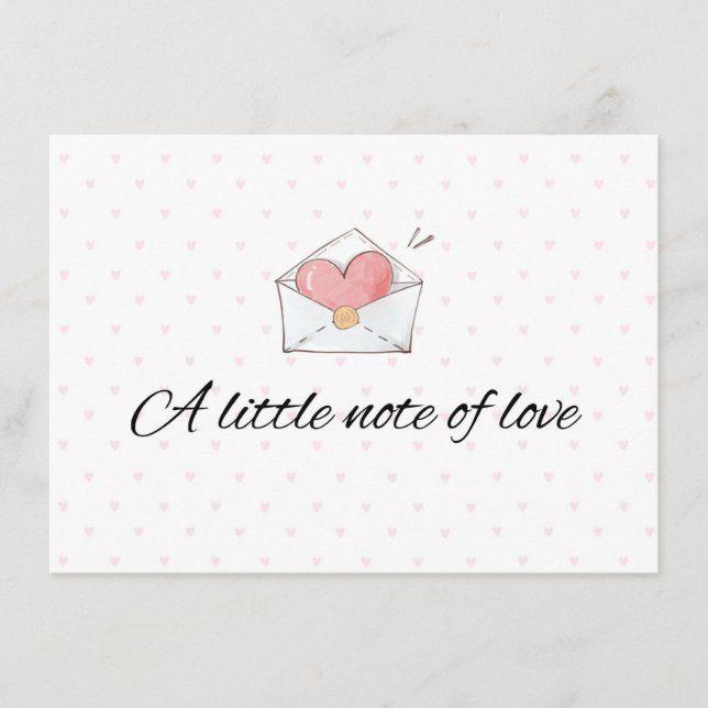 Informações Cartão Envelope Uma Pequena Nota de Amor (Frente)