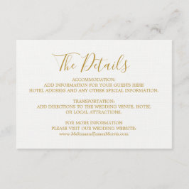 Informações Cartão Global de Detalhes de Casamento de Glam
