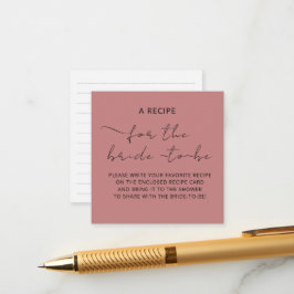 Informações Cartão incluso "UMA RECEITA" para o chá de lingeri