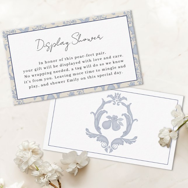 Informações Cartão Inserto para Chuveiro de Noiva com Exposiçã (Display Shower Card)