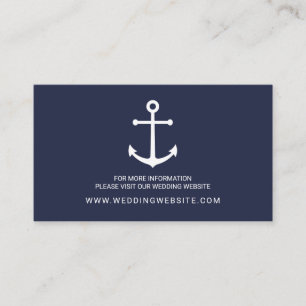 Informações Cartão Náutico de Casamento de Âncora Azul Marinho