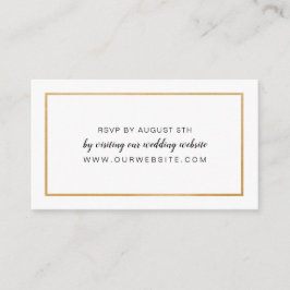 Informações Cartão online RSVP de casamento de quadro Dourado 