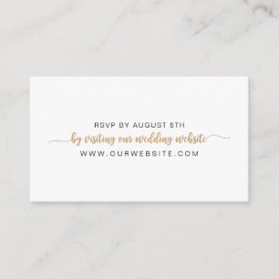 Informações Cartão online RSVP de casamento em ouro simples