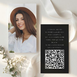 Informações Cartão QR de Fundo de Graduação Minimalista Preto 