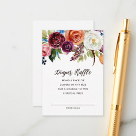 Informações Cartão Raffle de Fralda de Blooms de Autumn Boho