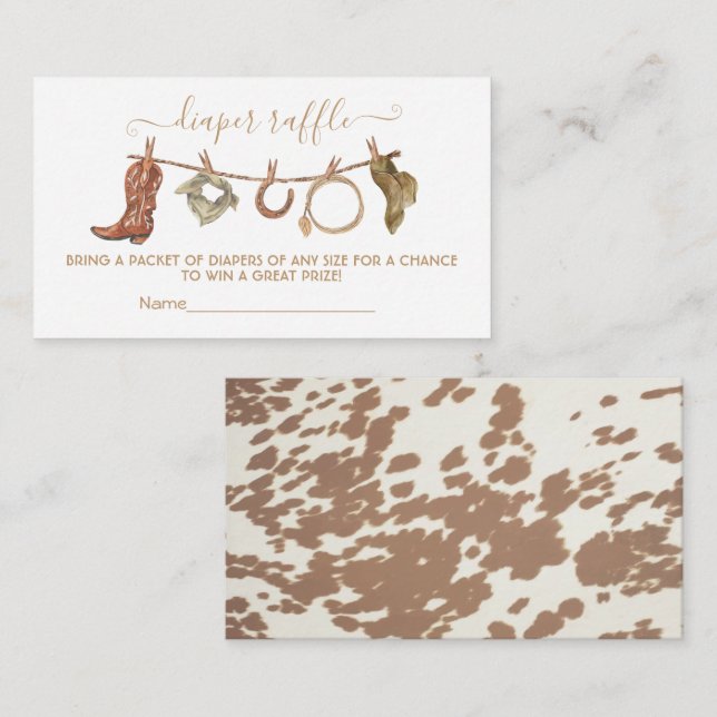 Informações Cartão Raffle Fralda de linha de clothboy Ocidenta (Frente/Verso)