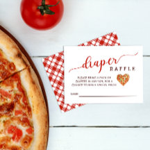 Cartão Raffle Fralda de pizza Chá de fraldas | Tem