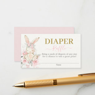 Informações Cartão Raffle para Fralda de Chá de fraldas Bunny