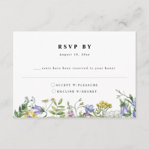 Informações Cartão RSVP de Casamento de Boho de Jardim de Flor