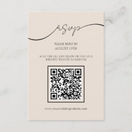 Informações Cartão RSVP de Casamento de Código QR de Script El