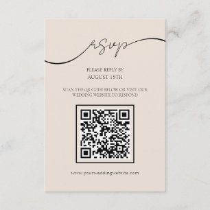 Informações Cartão RSVP de Casamento de Código QR de Script El
