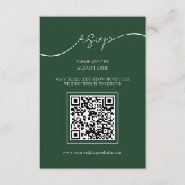Informações Cartão RSVP de Casamento de Código QR do Emerald G