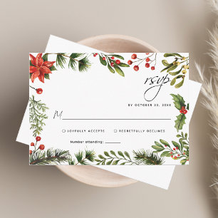 Informações Cartão RSVP de Casamento de Feriado Eucalyptus Wat