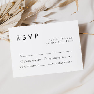 Informações Cartão RSVP de Casamento Simples Moderno